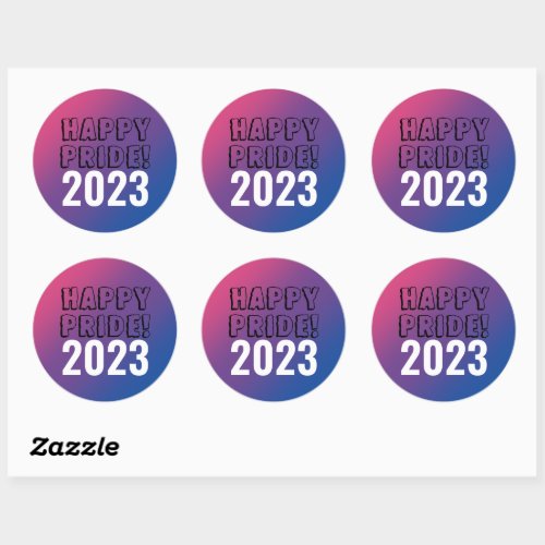 LGBTQ Happy Pride Bisexual Flag Customize Year Classic Round Sticker