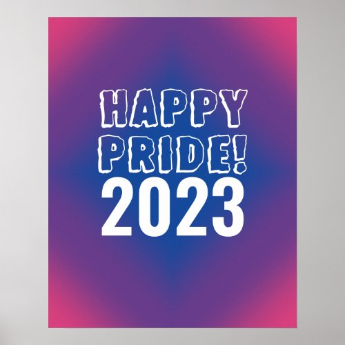 LGBTQ Happy Pride Bisexual Flag Customize Year Poster