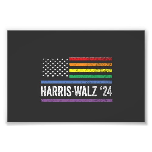 LGBTQ Harris Walz American Flag Election 2024 Photo Print