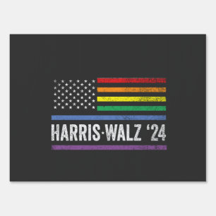 LGBTQ Harris Walz American Flag Election 2024 Sign