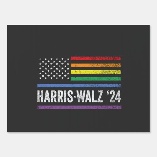 LGBTQ Harris Walz American Flag Election 2024 Sign