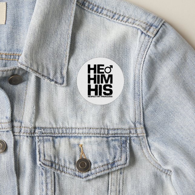  LGBTQ He Him His Respect My Gender Pronouns Patch (On Jacket)