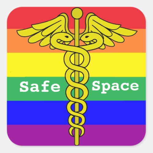 LGBTQ Healthcare Safe Space Square Sticker