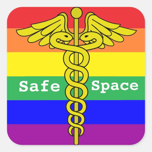 LGBTQ Healthcare Safe Space Square Sticker (Front)