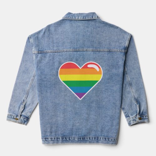 LGBTQ Heart Rainbow LGBT  Denim Jacket