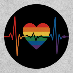 LGBTQ Heartbeats Heart Pride Gay Lesbian Trans Bi Patch