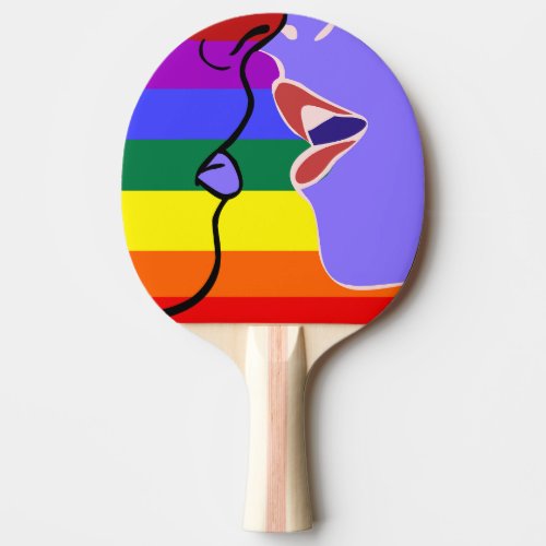 LGBTQ Homosexual Love Kiss Ping Pong Paddle