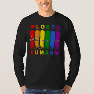 LGBTQ HUMAN Rainbow Love Is Love LGBT Gay Lesbian T-Shirt