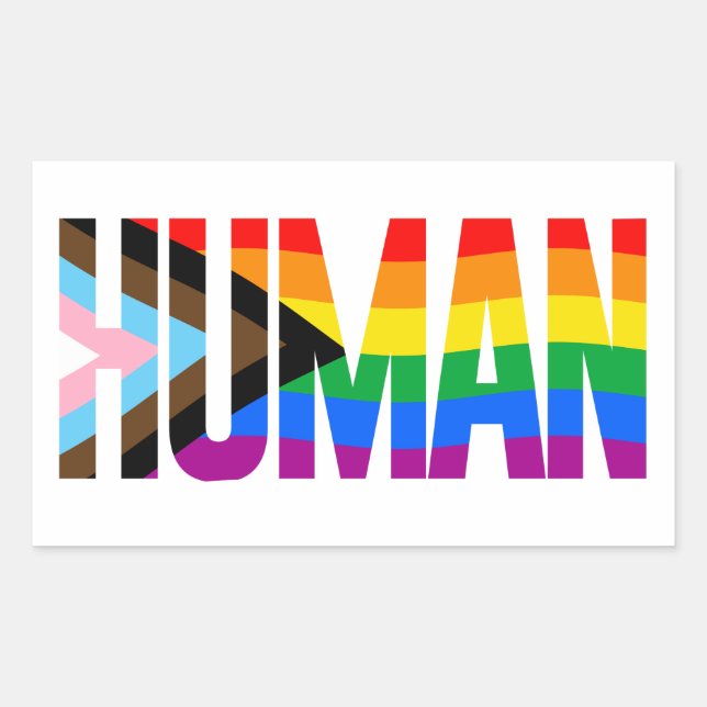 LGBTQ HUMAN RECTANGULAR STICKER (Front)