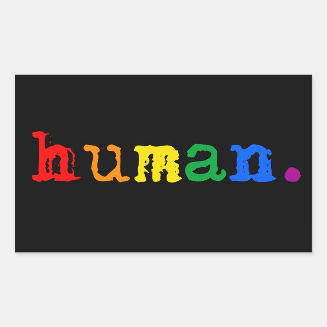 LGBTQ+ Human Rectangular Sticker (Front)