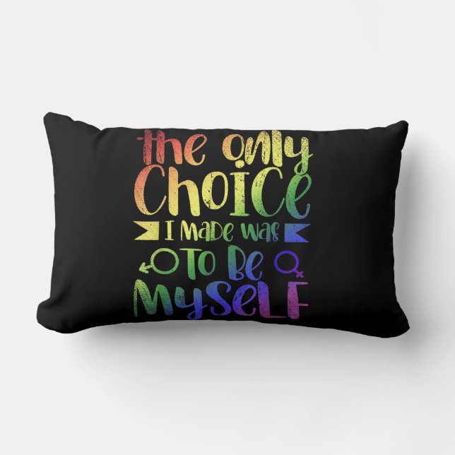 LGBTQ Human Rights Equality Gay Pride Month Gift Lumbar Pillow (Front)
