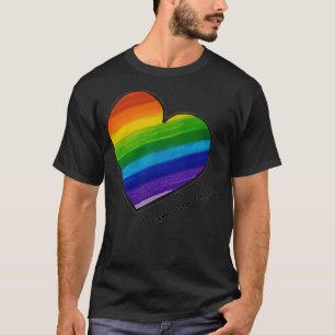 LGBTQ I am an Ally Gay Lesbian Bi Pride Rainbow H T-Shirt