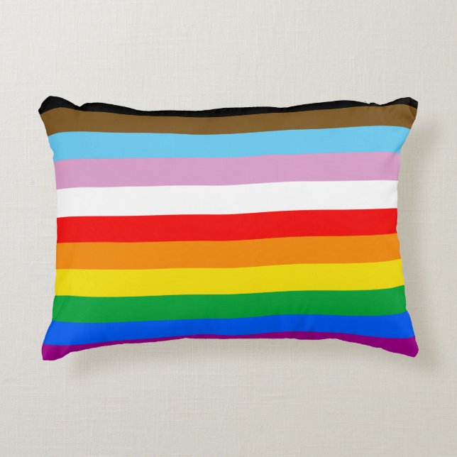 LGBTQ+ INCLUSIVE PRIDE FLAG ACCENT PILLOW (Front)