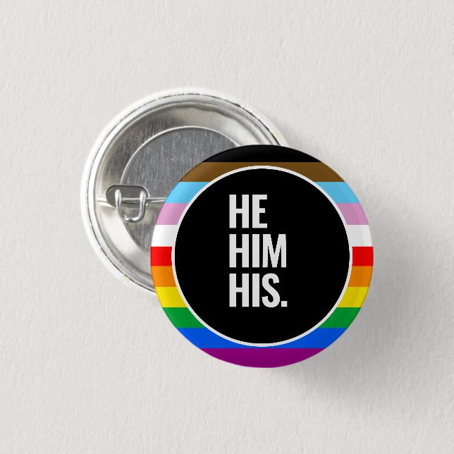 LGBTQ+ Inclusive Pride Flag Button (Front & Back)