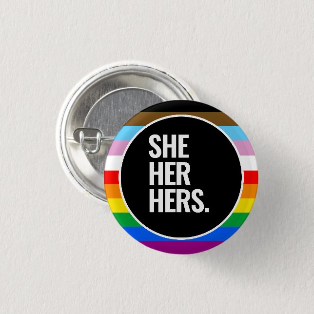 LGBTQ+ Inclusive Pride Flag Button (Front & Back)