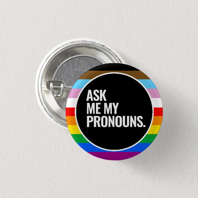 LGBTQ+ Inclusive Pride Flag Button (Front & Back)