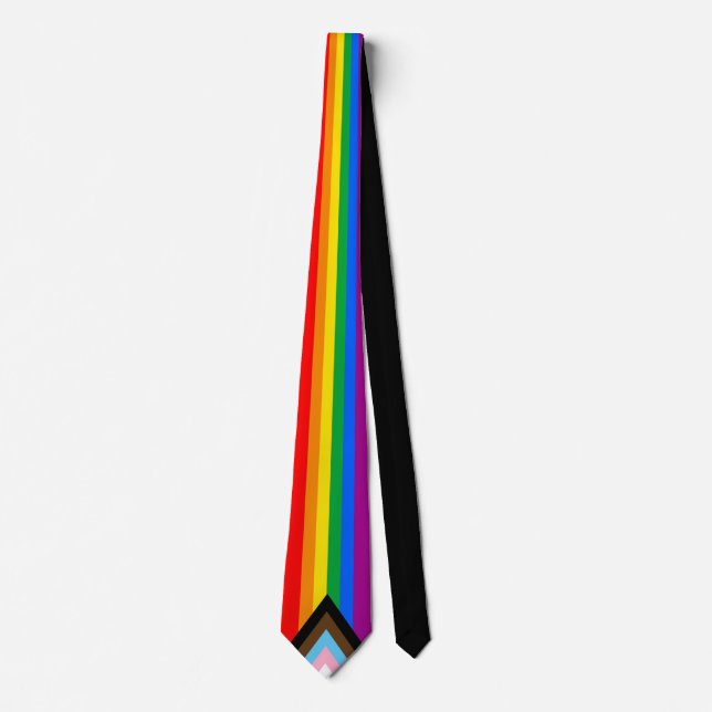 LGBTQ+ INCLUSIVE PRIDE FLAG FLEECE BLANKET NECK TIE (Front)