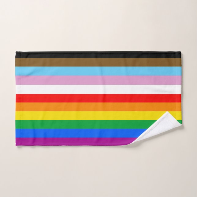 LGBTQ+ INCLUSIVE PRIDE FLAG HAND TOWEL  (Hand Towel)