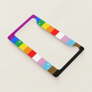 LGBTQ+ INCLUSIVE PRIDE FLAG LICENSE PLATE FRAME
