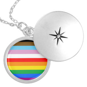 LGBTQ+ INCLUSIVE PRIDE FLAG LOCKET NECKLACE