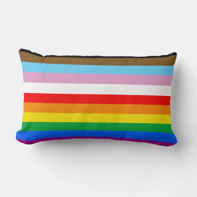 LGBTQ+ INCLUSIVE PRIDE FLAG LUMBAR PILLOW (Front)