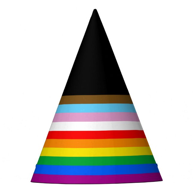 LGBTQ+ INCLUSIVE PRIDE FLAG PARTY HAT (Front)