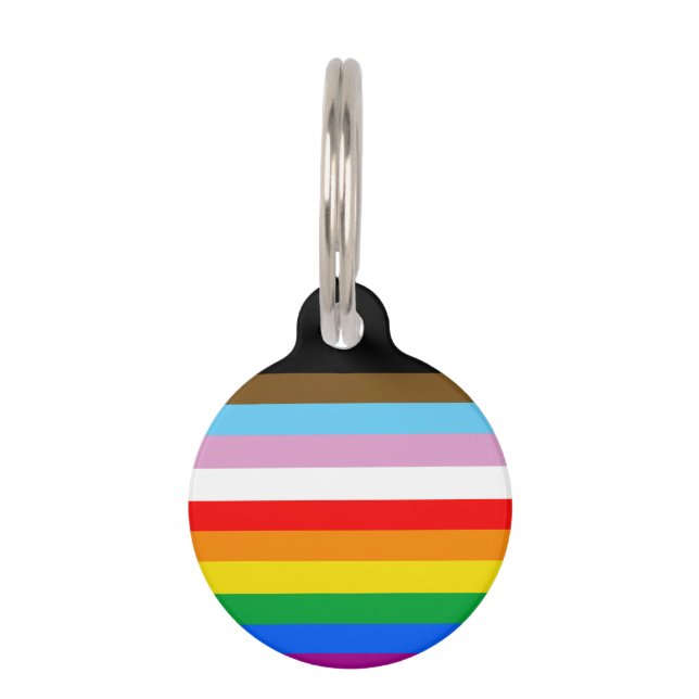 LGBTQ+ INCLUSIVE PRIDE FLAG PET ID TAG (Front)