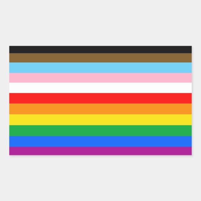 LGBTQ+ Inclusive Pride Flag Rectangular Sticker (Front)