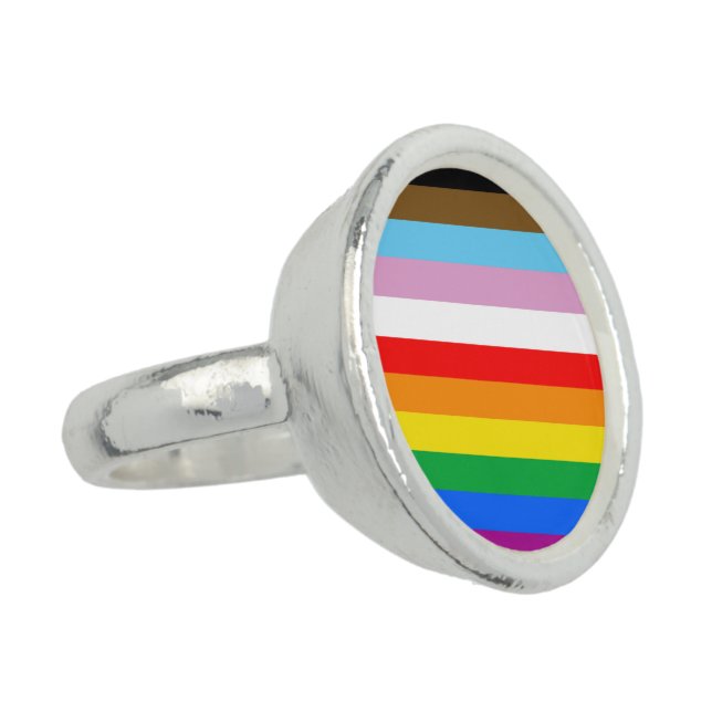 LGBTQ+ INCLUSIVE PRIDE FLAG RING (Side)