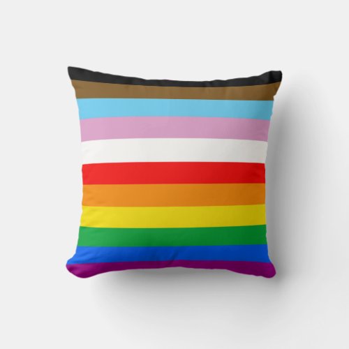 LGBTQ INCLUSIVE PRIDE FLAG THROW PILLOW