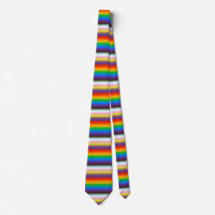 LGBTQ Inclusive Progress Pride Flag Gradient Neck Tie
