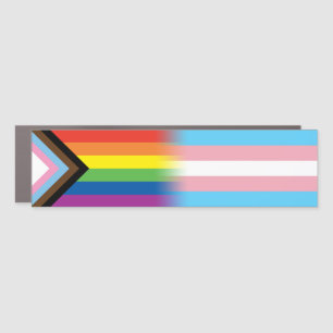 LGBTQ Inclusive Progress Pride Flag Transgender Car Magnet