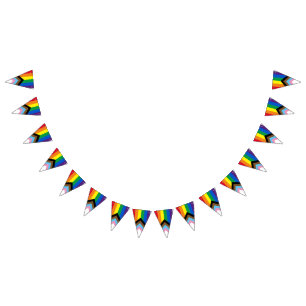 Lgbtq inclusive rainbow diversity gay pride bunting flags