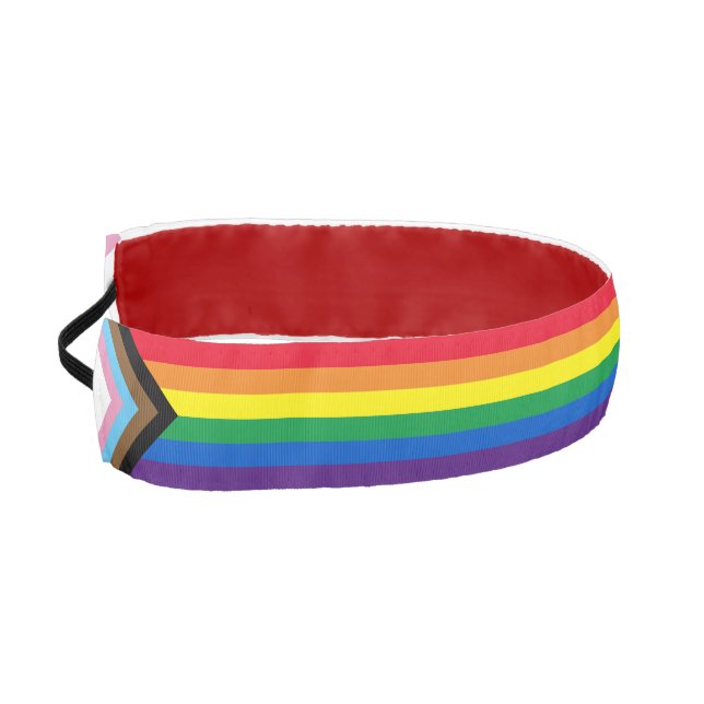 Lgbtq Inclusive rainbow diversity gay pride flag Athletic Headband (Left)