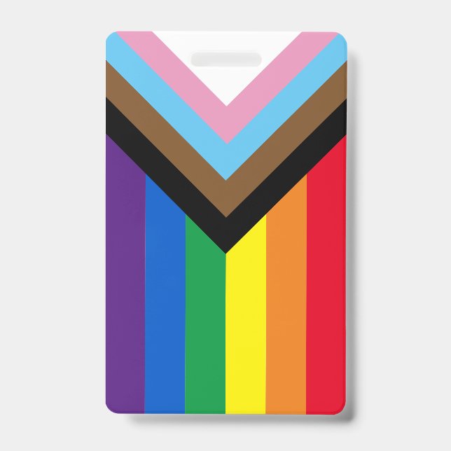 Lgbtq inclusive rainbow diversity gay pride flag badge (Front)