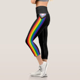 Asymmetric rainbow brown black gay pride flag leggings