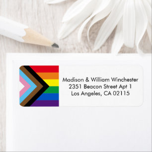Lgbtq inclusive rainbow gay pride flag custom  label