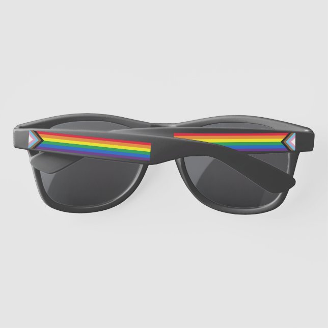 LGBTQ Inclusive rainbow gay pride flag  Sunglasses (Back)