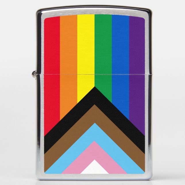 Lgbtq Inclusive rainbow gay pride flag Zippo Lighter (Front)