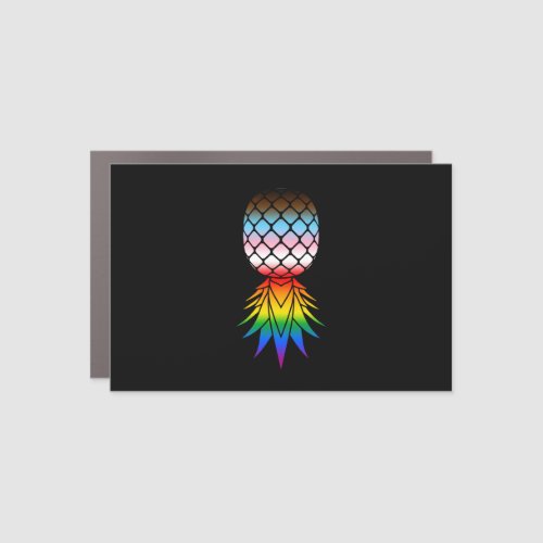 LGBTQ Inclusive Swinger Pride Black Car Magnet