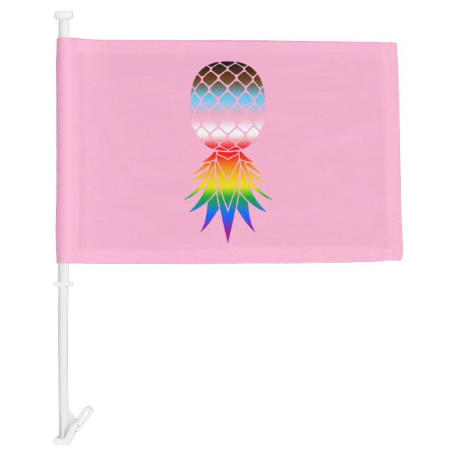 LGBTQ Inclusive Swinger Pride (Pink) Car Flag (Front)