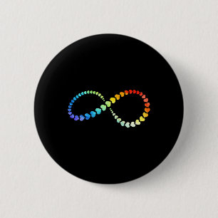 Lgbtq Infinity Heart Rainbow Neurodiversity Autist Button
