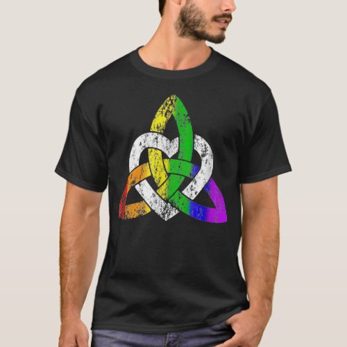 LGBTQ Irish Celtic Knot trinity heart gay St Patri T_Shirt