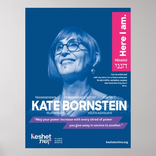 LGBTQ Jewish Heroes Poster _ Kate Bornstein