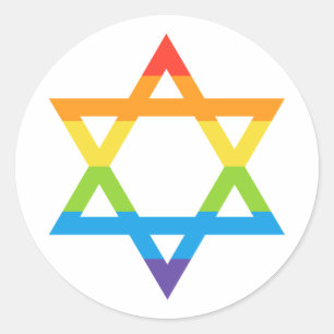 LGBTQ Jewish Israel Star Of David Pride Month Classic Round Sticker