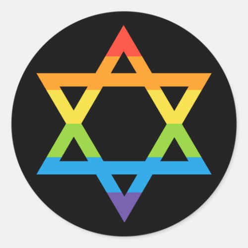 LGBTQ Jewish Israel Star Of David Pride Month Classic Round Sticker