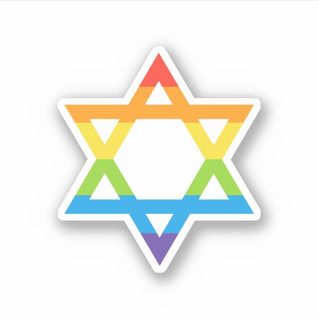 LGBTQ Jewish Israel Star Of David Pride Month Sticker (Front)