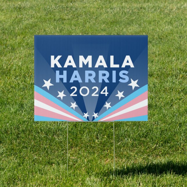 LGBTQ Kamala Harris 2024 Transgender Yard Sign (Insitu)