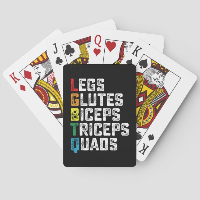 LGBTQ Legs Glutes Biceps Triceps Quads Funny Gym Poker Cards (Back)