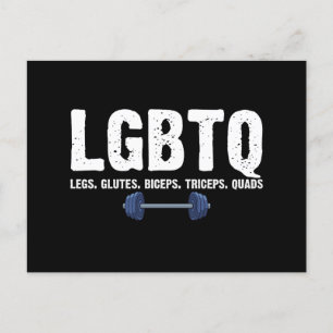 LGBTQ Legs Glutes Biceps Triceps Quads Gym Lover Postcard